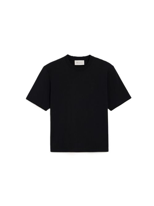 T-shirt  in cotone con stampa Ami De Coeur in rilievo Ami Paris | UTS357.726001 BLACK